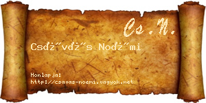 Csávás Noémi névjegykártya